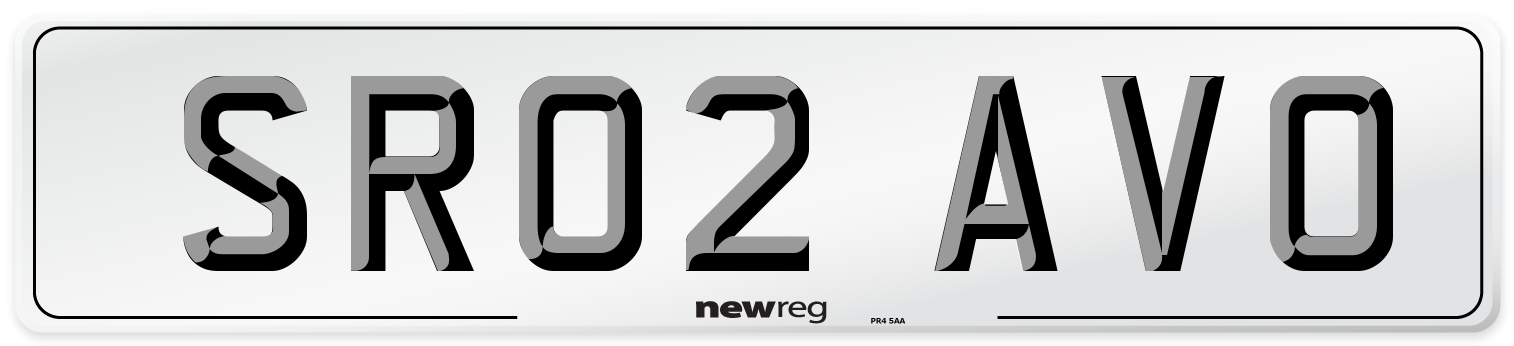 SR02 AVO Number Plate from New Reg